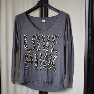 VS PINK - Live Pink Sequin Loose Fit V-Neck